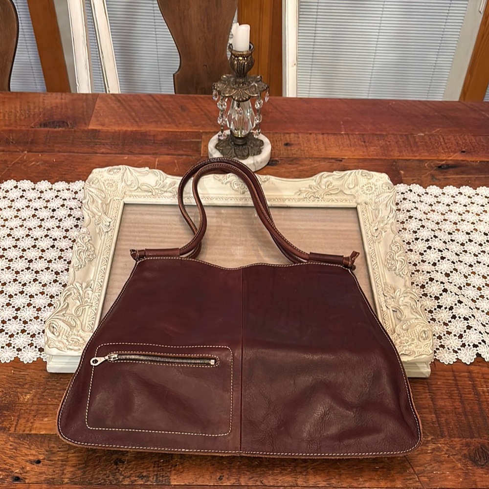 Elegant Brown Christopher Kon Leather Tote Bag